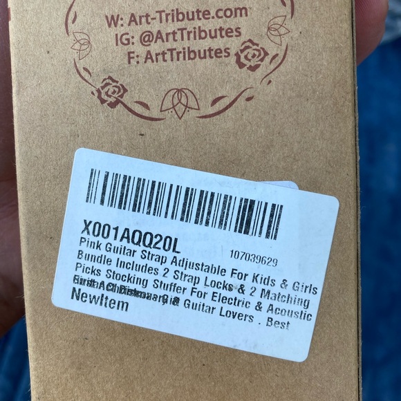 Girls Pink Butterfly Guitar Strap - Picture 3 of 5